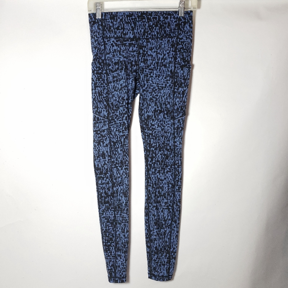 Lululemon Speed Up leggings 6 Urban Block Wild Bluebell Black